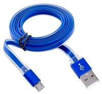 Кабель BLAST BMC-121, USB 2.0 - Micro USB, голубой, плоский, 2 м