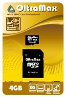 Карта памяти MicroSD 4GB OltraMax Class 10 + SD адаптер