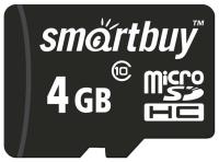 Карта памяти Smart Buy 4GB Class 10 + SD адаптер