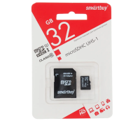 Карта памяти 32 ГБ SmartBuy microSDHC Class 10 + SD adapter